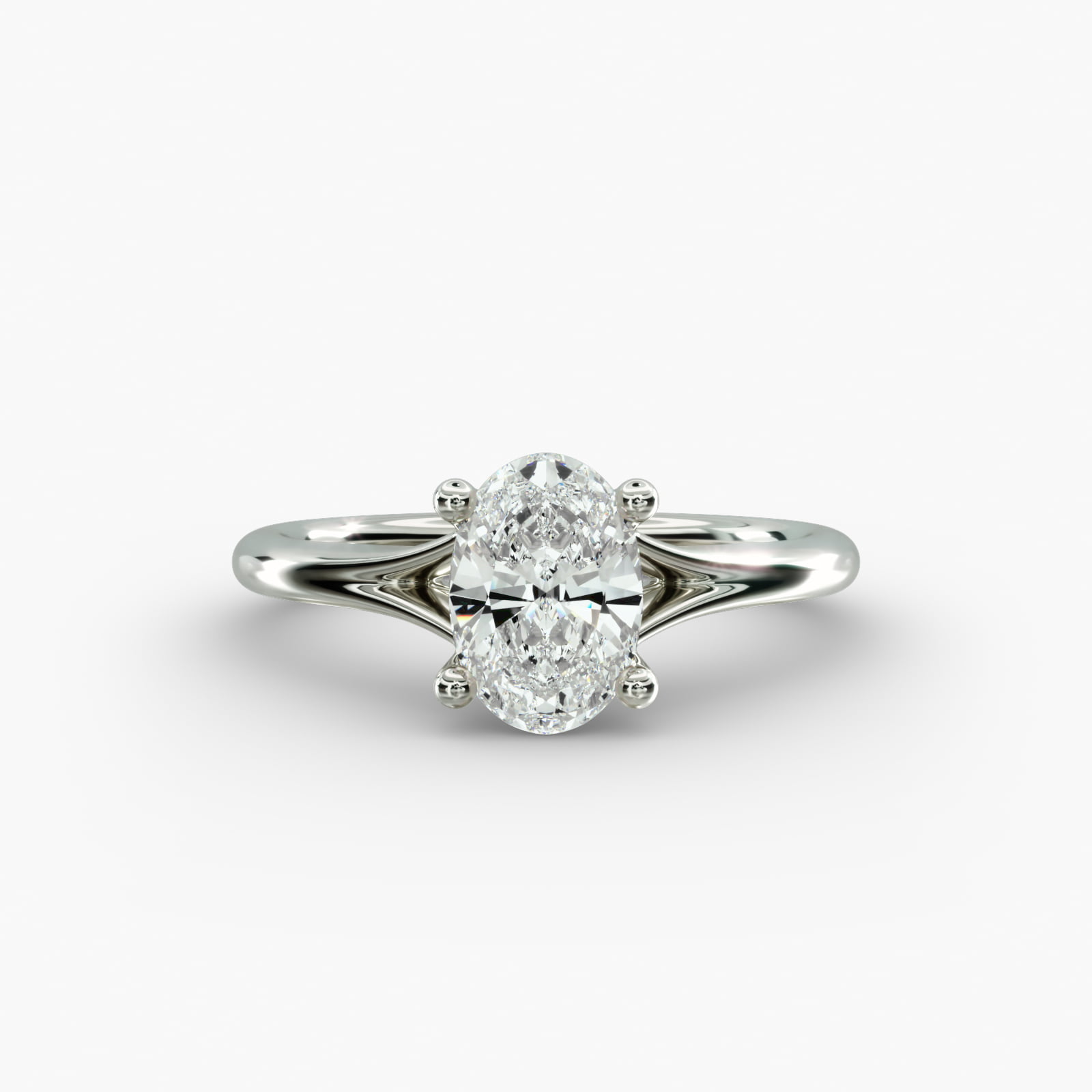 Lumiere Estelle Oval Diamond Engagement Ring in 18K White Gold