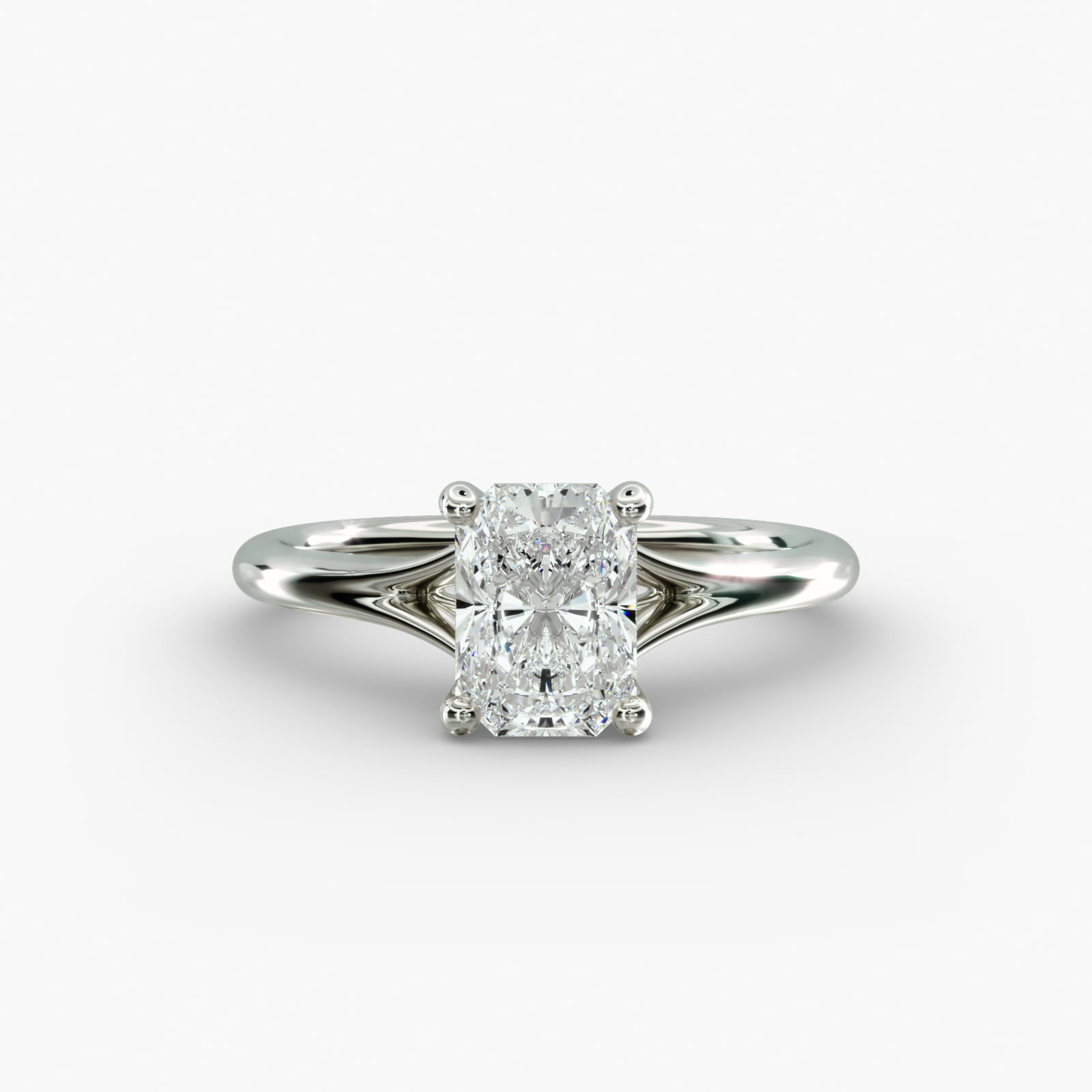 Lumiere Estelle Radiant Diamond Engagement Ring in 18K White Gold