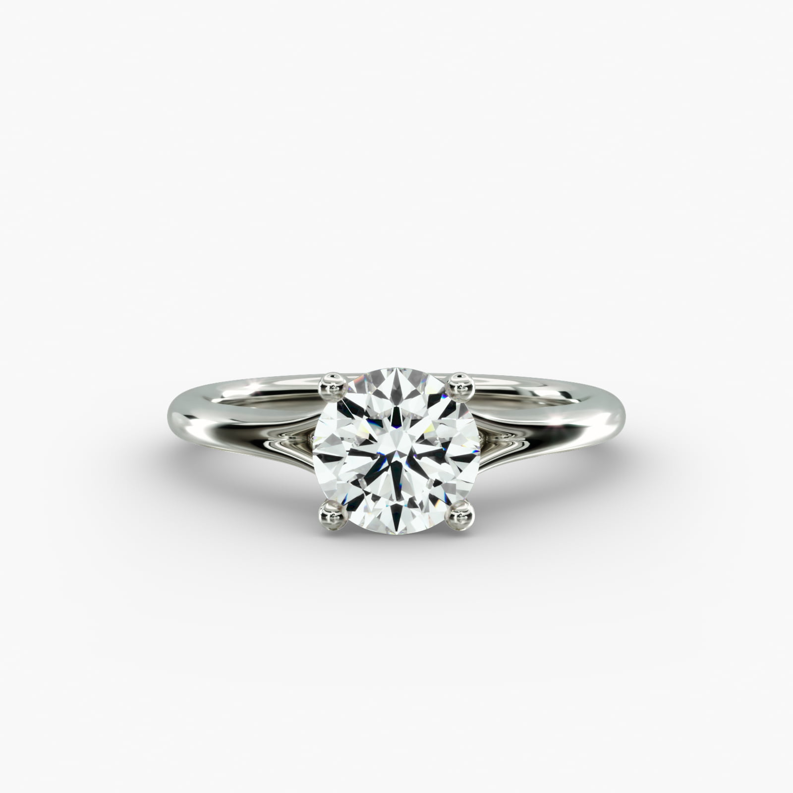 Lumiere Estelle Round Diamond Engagement Ring in 18K White Gold